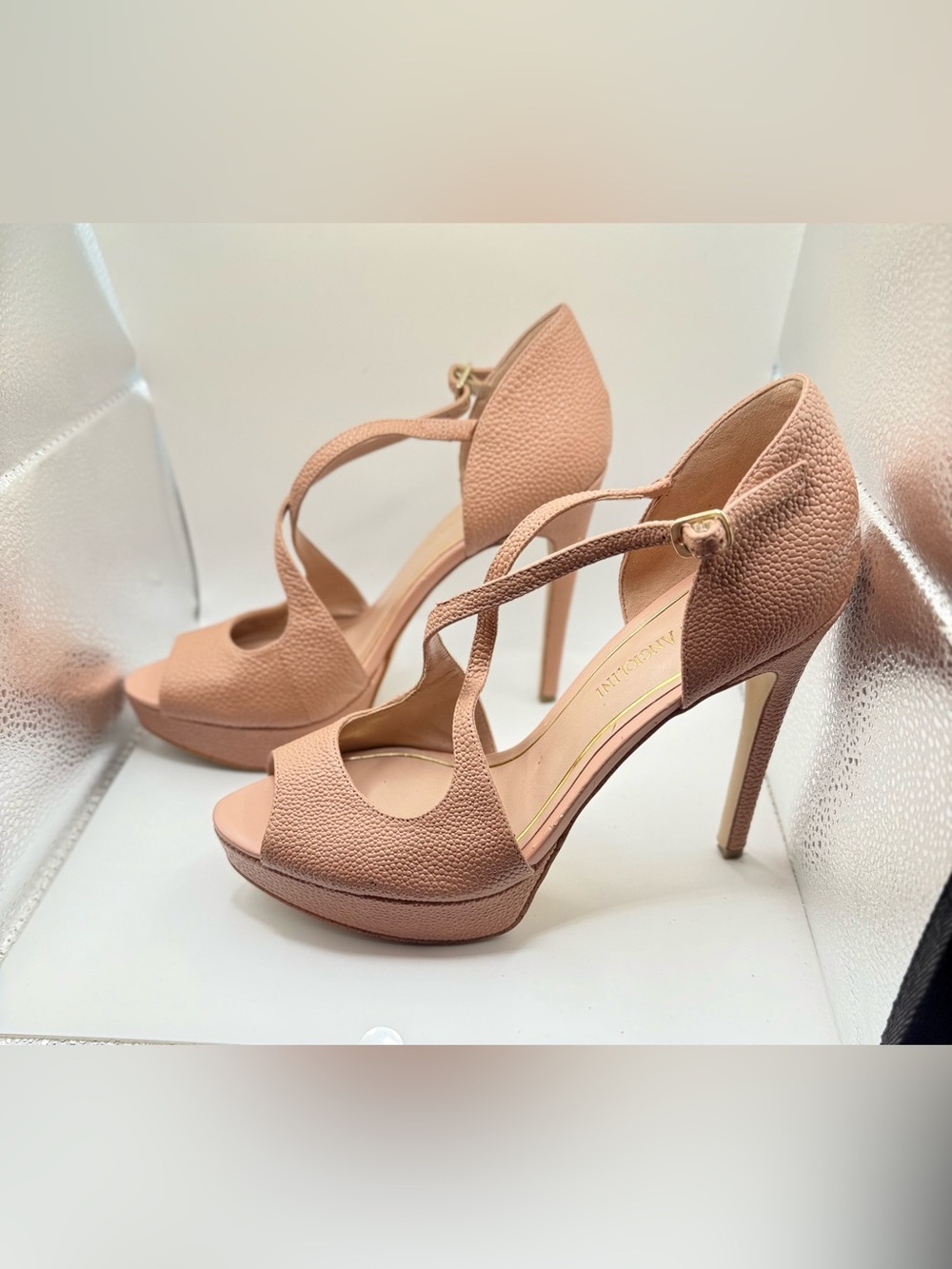 Enzo Angiolini Blush Pink Platform Strappy Heels